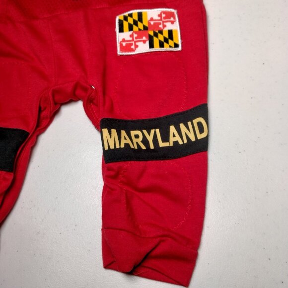 University of Maryland Outfit Baby 0-3M Fast Asleep Romper Terrapins Football - Picture 12 of 14
